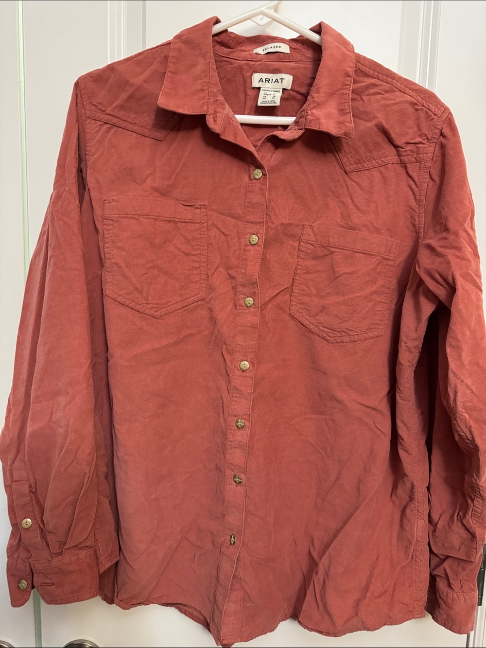 Ariat Men's Rust Red Button-Down Work Shirt